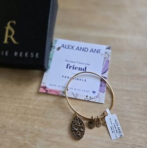 NWT 2016 Alex and Ani because I love you FRIEND Gold Friendship Bangle Bracelet